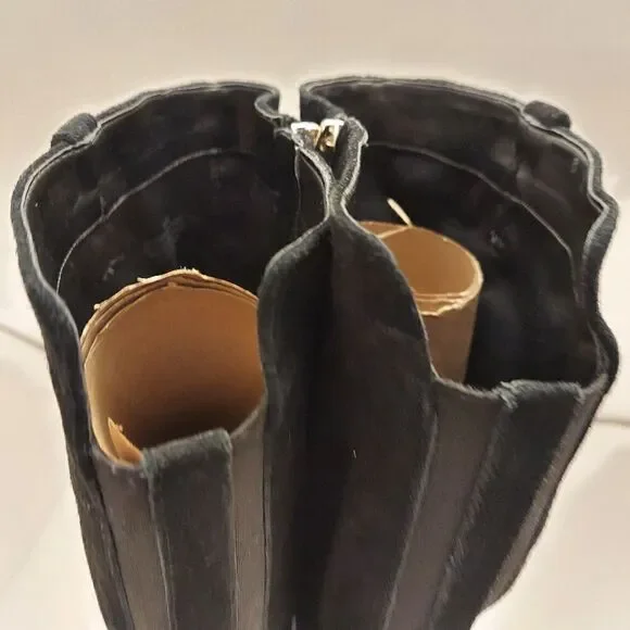 MARC FISHER Secrit Black Suede Studded  Medium Calf Tall Boots - Picture 7 of 15